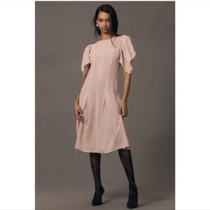 Anthropologie Modern Sheer Midi Dress in Pink